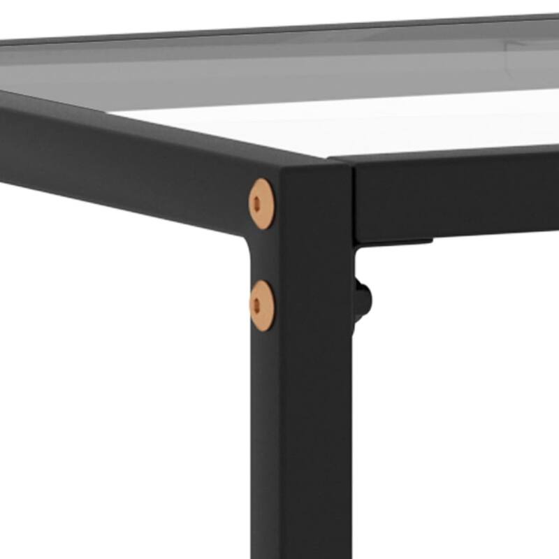vidaXL Console Table Transparent 23.6"x13.8"x29.5" Tempered Glass - 23.6" x 13.8" x 29.5"