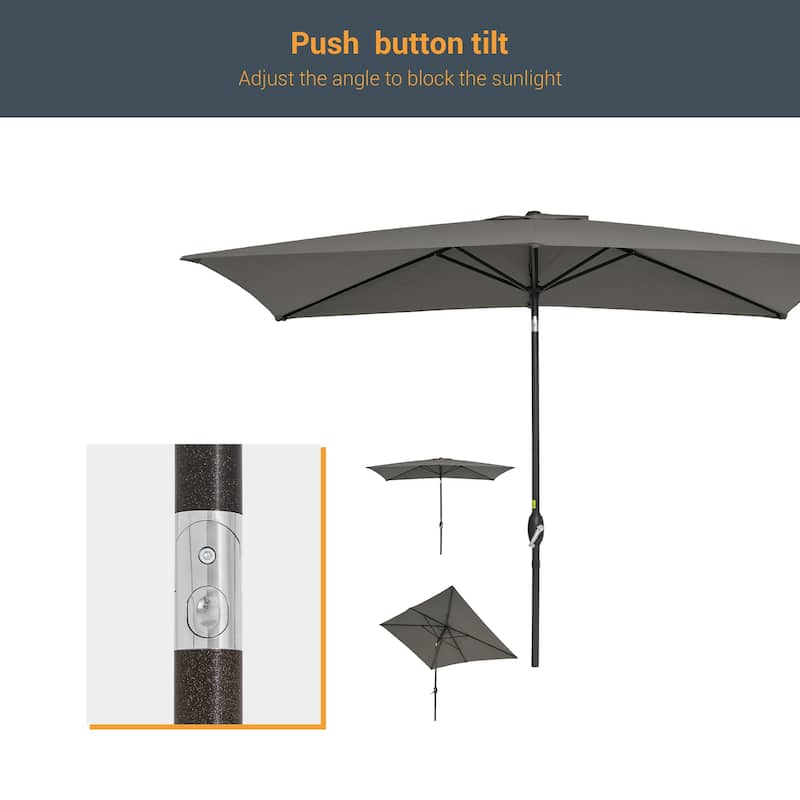 LIVOOSUN 10x6.5ft Patio Market Umbrella Aluminum Table Umbrellas