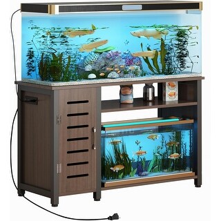 Fish Tank, Stand Heavy Duty Metal Aquarium Stand with Cabinet for Fish Tank Accessories Storage