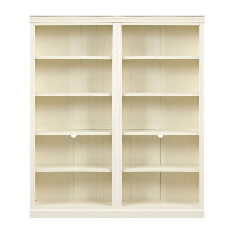 83" Tall Wood Bookcase Suite with light strip ,5-Tier Decor Bookcase Suite with Adjustable Shelves
