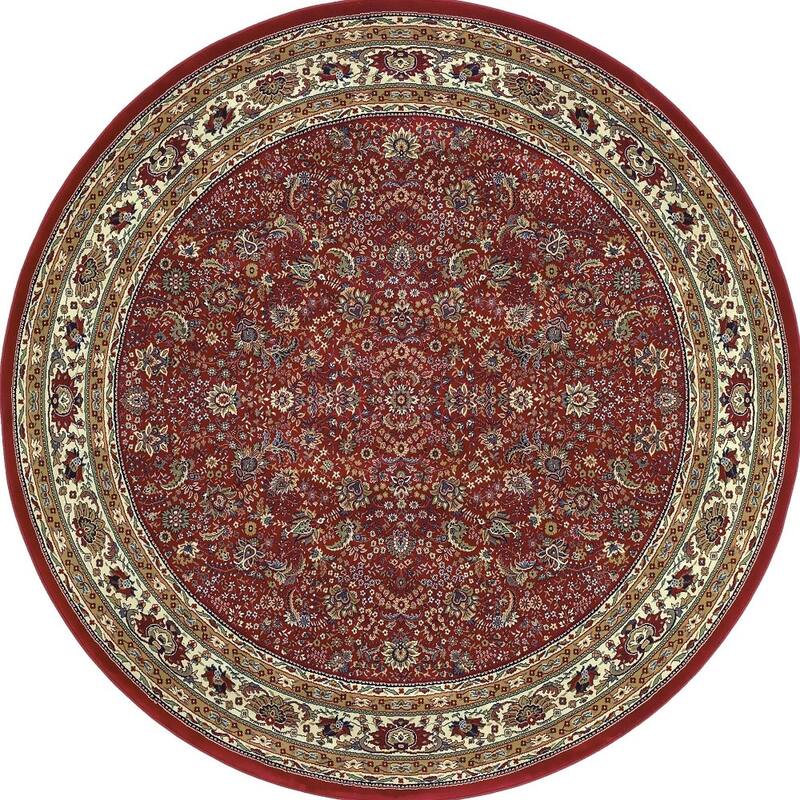 HomeRoots Oriental Traditional Round Area Rug - 94.49' X '94.49' X '0.43