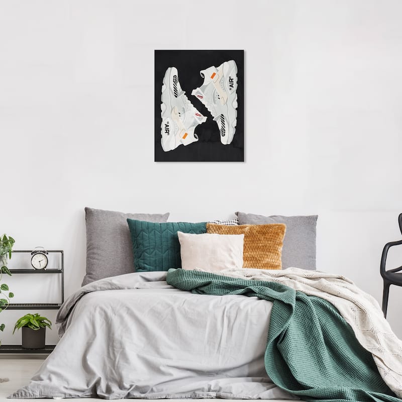 Wynwood Studio Fashion and Glam Street Sneaker Pair White and Modern & Contemporary Wall Art Canvas Print - 36 x 24