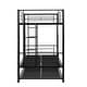 preview thumbnail 15 of 13, Modern Twin Over Twin Bunk Bed with Trundle and Guard Rail and 2 Side Ladders,Can be Divided Into Two Beds