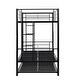 preview thumbnail 15 of 13, Sturdy Twin over Twin Bunk Bed with Trundle and 2 side Ladders, Black