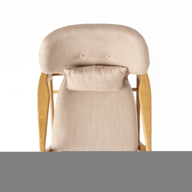 Beige Modern 26.25" Upholstered Button Tufted Club Chair with Wood Legs for Living Room