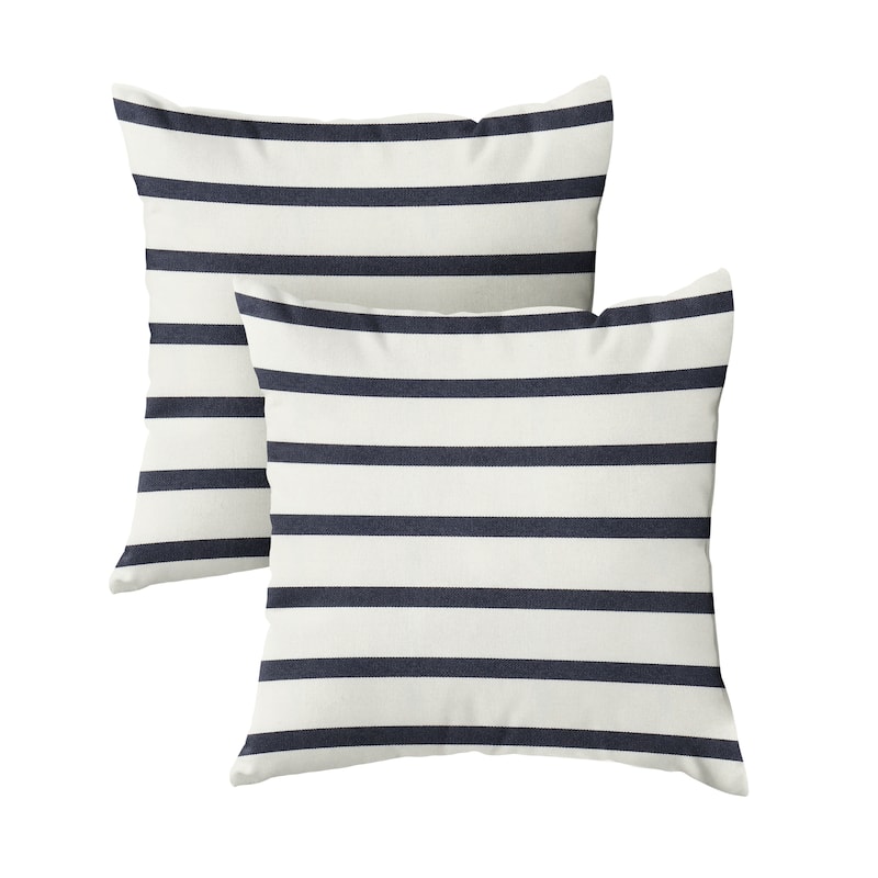 Sorra Home Sunbrella Outdoor Knife Edge Pillow Set of 2 - Lido Indigo