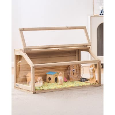 Large Hamster Cage Habitat with Clear Acrylic Panels & Spacious Design