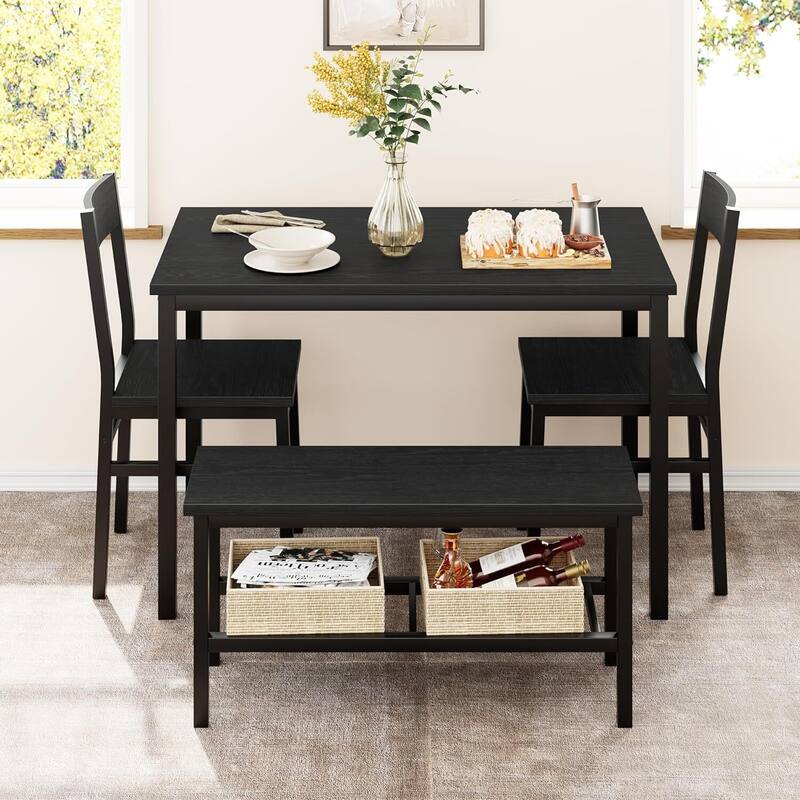 Modern Kitchen Table with 2 Chairs and Bench - Bed Bath & Beyond - 39881665