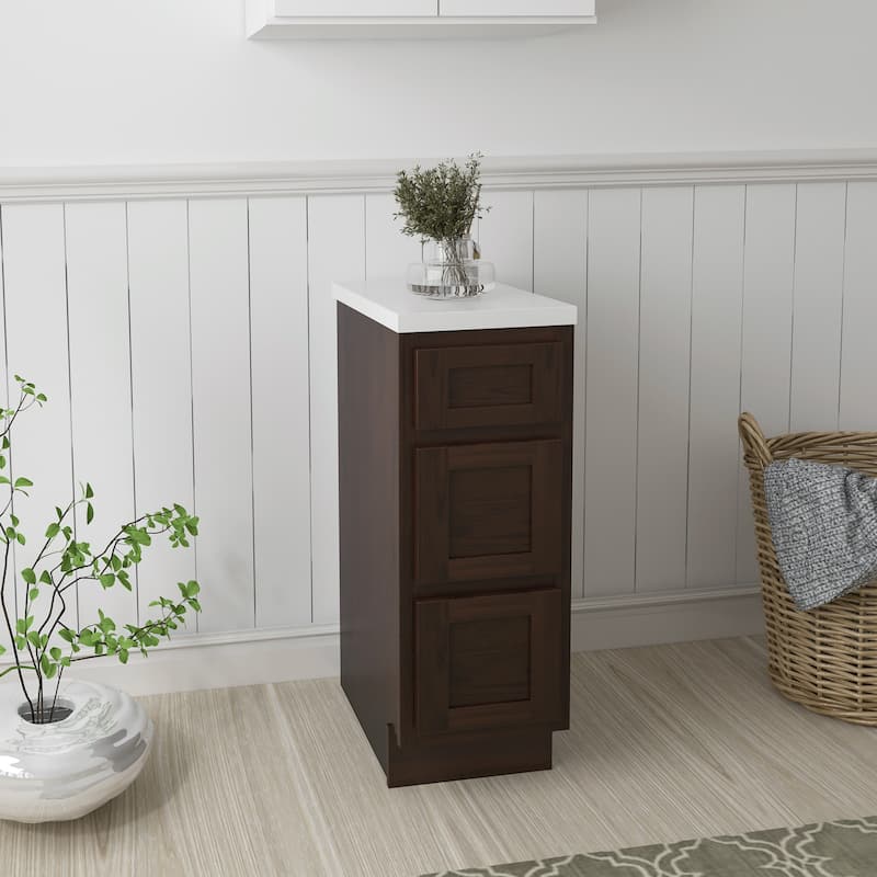 Vanity Art 12 Inch Bathroom Vanity Base Cabinet Solid Wood Small Bathroom Storage Floor Cabinet