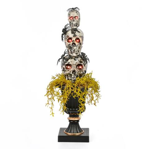 32" Pre-Lit Halloween Skull Tower