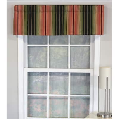 RLF Home Quality Autumn Stripe Forest Tailored Valance - 50x14