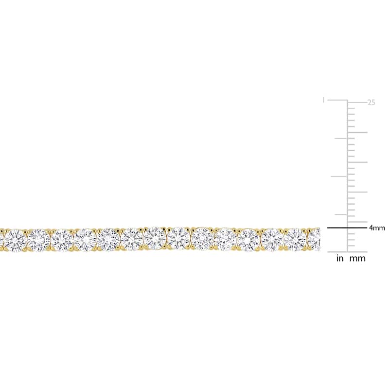 Miadora 14 1/4ct TGW Created White Sapphire Bracelet Yellow Sterling Silver