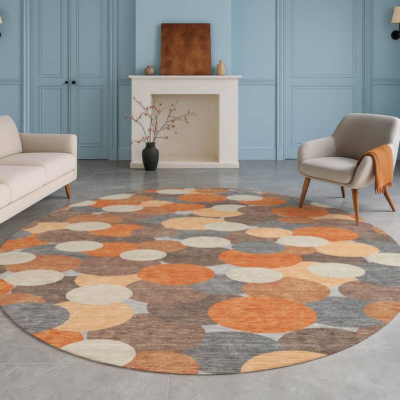 Machine Washable Indoor/ Outdoor Mucho Bubbles Chantille Rug