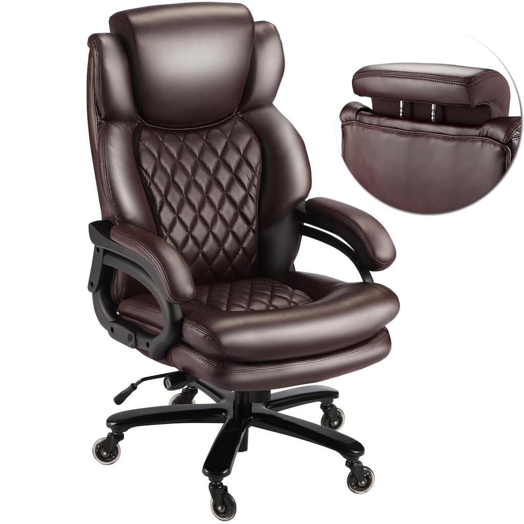 500lbs Big and Tall Office Chair for Heavy People Executive Office Chair with Wide Spring 360 Swivel