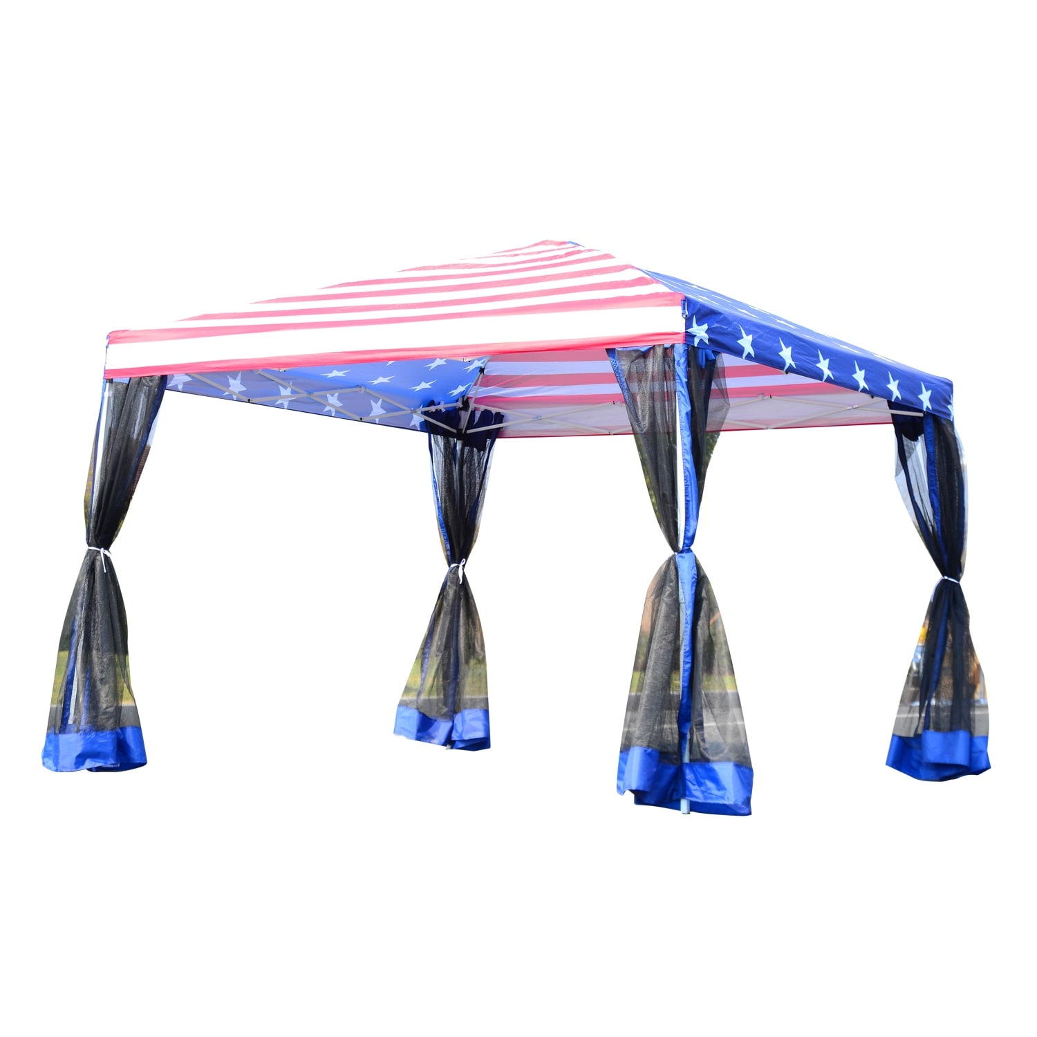 Outsunny Pop-up Canopy 10' x 10' Vendor Tent w/ Removable Mesh Walls