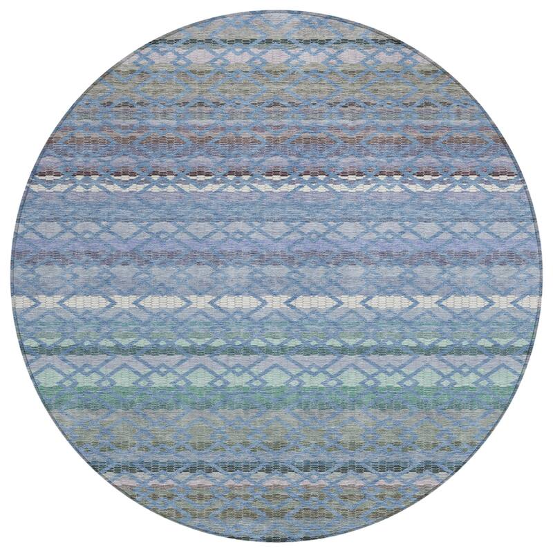 Machine Washable Indoor/ Outdoor Cabo Stripe Chantille Rug