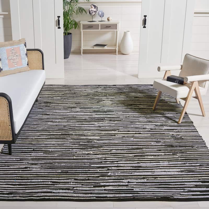 SAFAVIEH Handmade Rag Rug Sevim Casual Stripe Cotton Rug