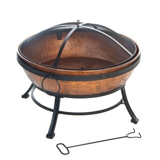 DeckMate 30371 Avondale Outdoor Patio Portable Steel Fire Bowl Fire Pit ...