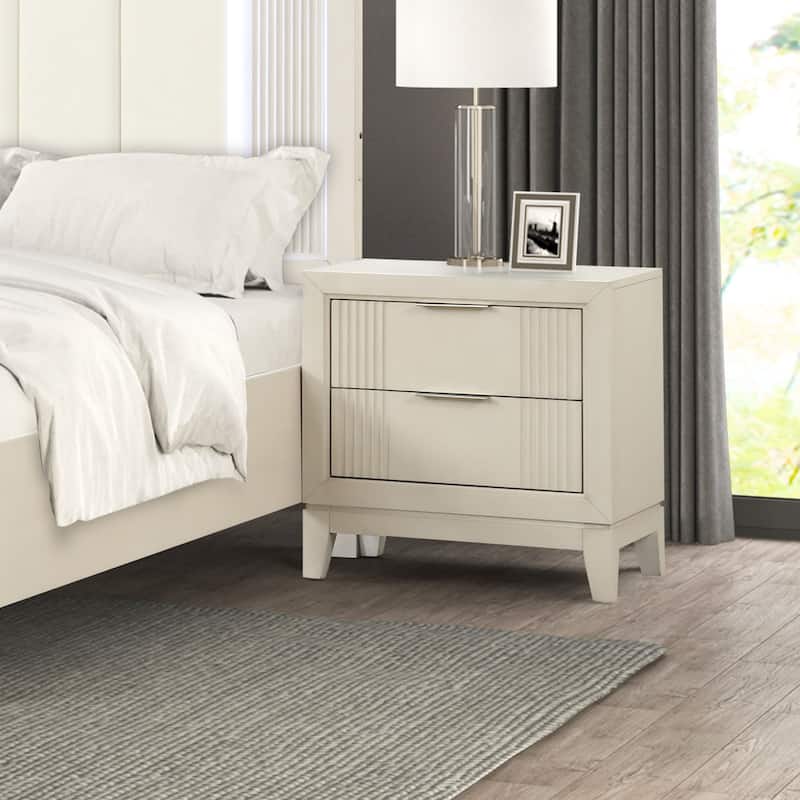 Furniture of America Irwin Antique White Solid Wood 2-Drawer Nightstand - Antique White