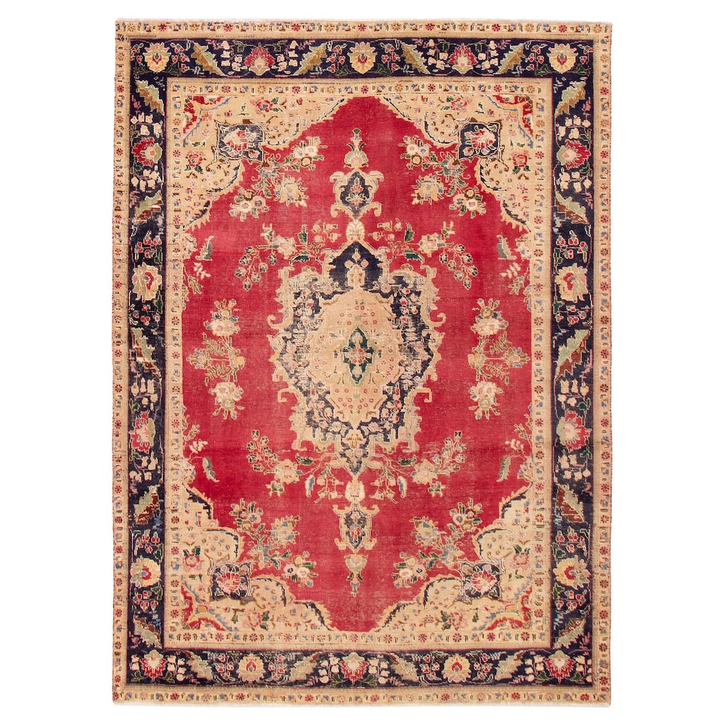 ECARPETGALLERY Hand-knotted Antalya Vintage Red Wool Rug - 6'9 x 9'3