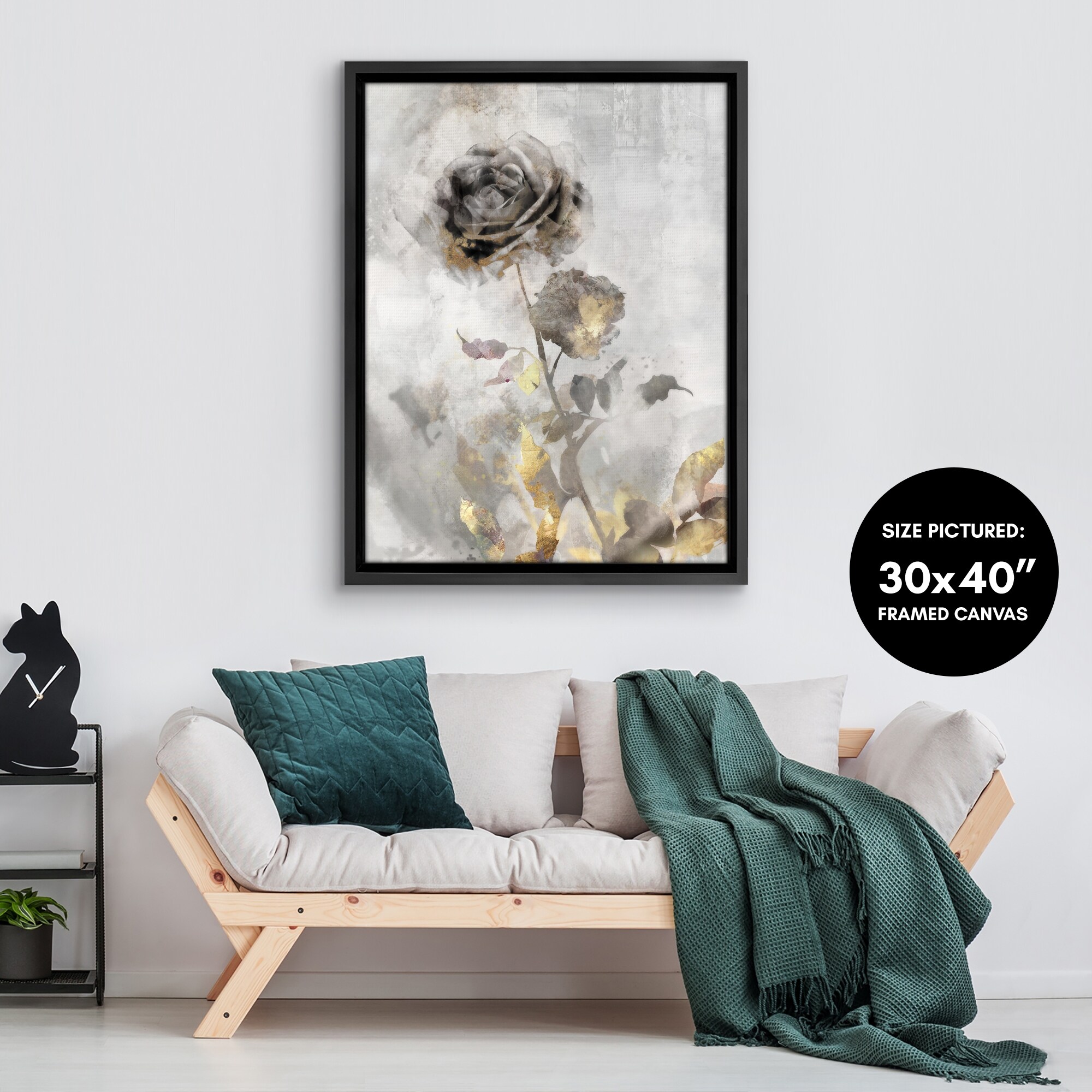 Americanflat Framed Black Rose Illustrations Prints White Finish Gallery Wall Kit with Mat - 16x20 Inch Set of 3 Framed Pictures Wall Art For Home Off Set of 5 - Classic Gallery Picture Frame with Mat | Galleria