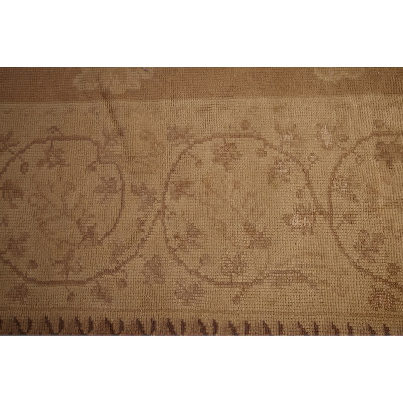 Antique Vegetable Dye Oushak Large Turkish Rug Handmade Wool Carpet - 16'7" x 19'3"