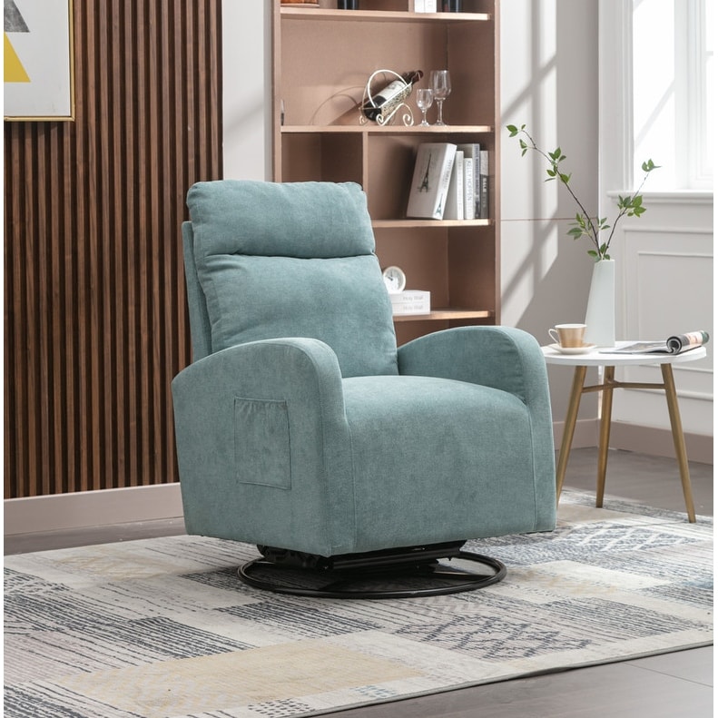 Modern Swivel Glider Chair Upholstered Accent Glider Rocker for