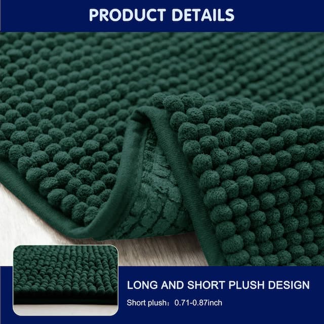 Subrtex Chenille Soft Rugs Super Water Absorbing Shower Mats