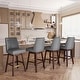 preview thumbnail 34 of 52, Pellebant 30.6'' H Solid Wood Swivel Bar Stool with Back BlueGrey-Setof4