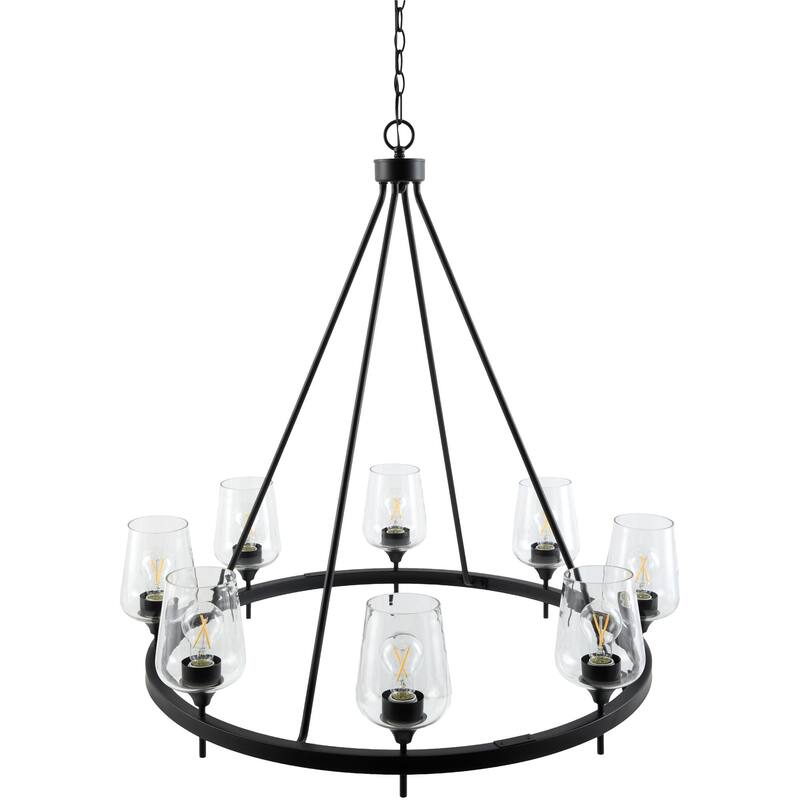 Livabliss Yueva Modern Chandelier - Black/Clear