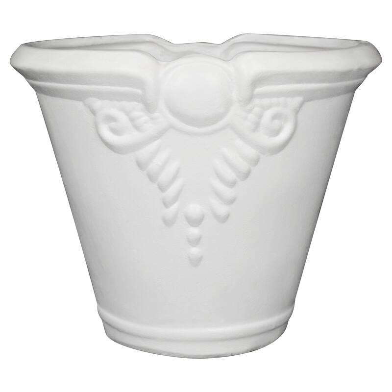 14 in. Lirio White Ceramic Pot Planter