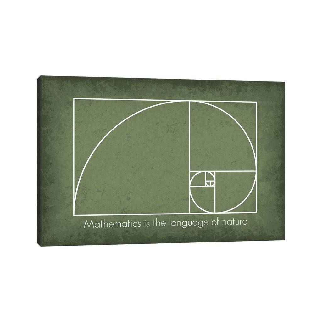 iCanvas "Fibonacci Spiral Math Quote" by GetYourNerdOn Canvas Print
