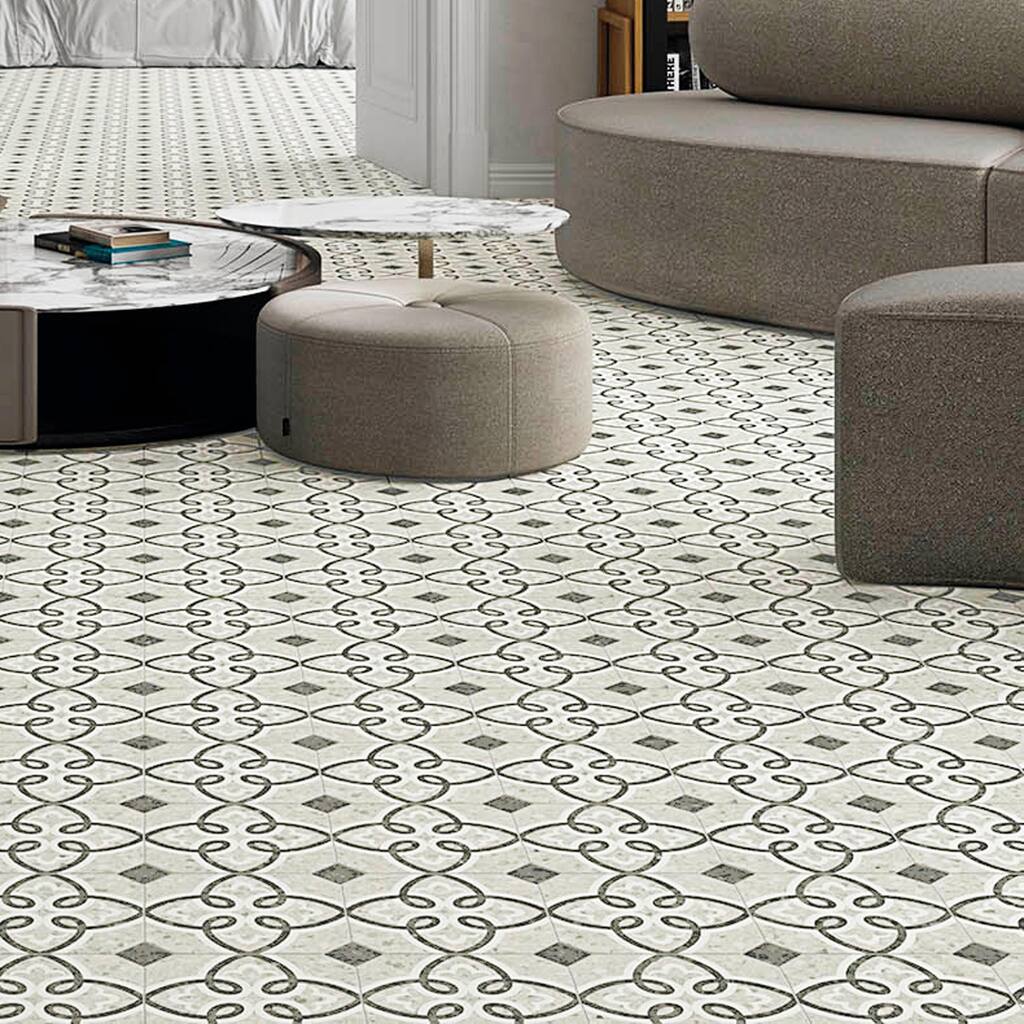 Merola Tile Riviera Octagon Garde Gris 7-7/8" x 7-7/8" Porcelain Floor and Wall Tile