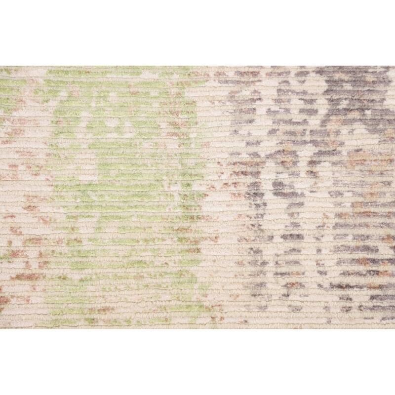 Contemporary Abstract Indian Foyer Rug Hand-Knotted Wool Carpet - 2'10"x 5'2"