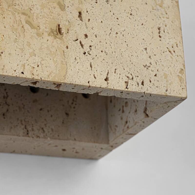 1-Light 5" Retro Yellow Square Cave Stone LED Flush Mount Wall Light for Staircase/Bedroom - 4.7 in. W x 4.7 in. H x 4.7 in. D