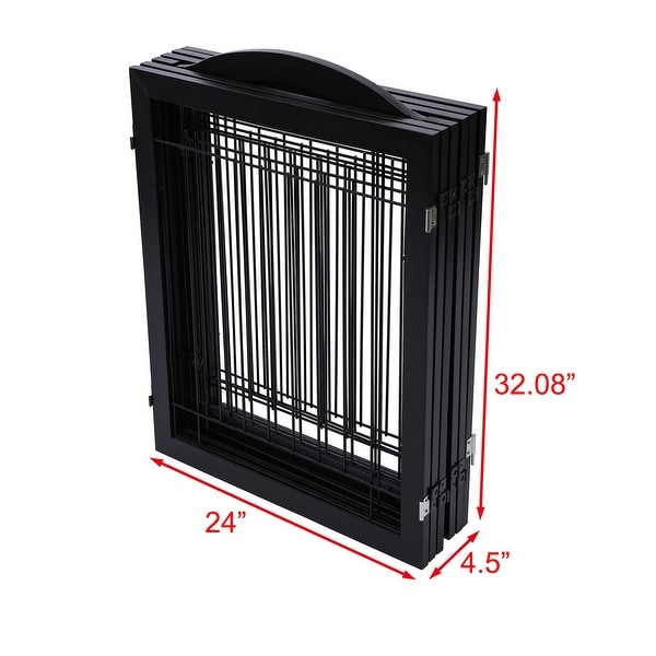 PAWLAND-6 Panels,30 Inch,Dog Gate, Freestanding Foldable Wire Pet Gate, Safety Gate Fence, Support Feet Included