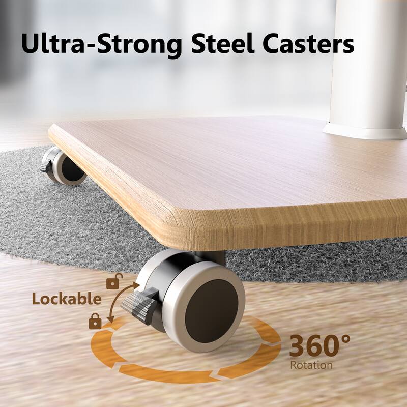 FITUEYES Rolling TV Floor Stand for 32 - 70 Inch TVs, with Upgraded 360° rotating wheels,Hold up to 88 lbs