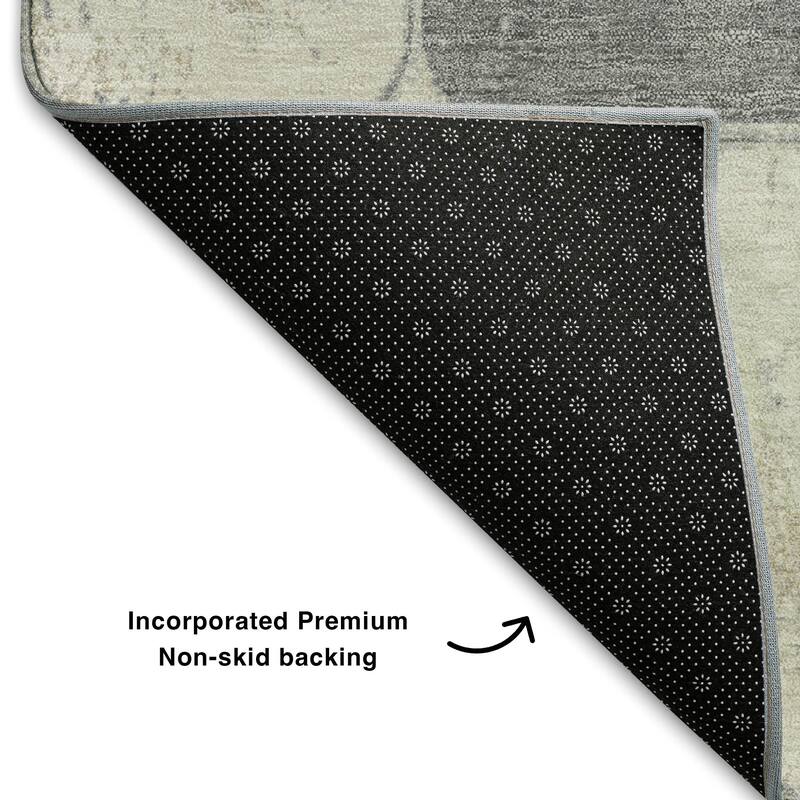 Premium Washable Super Soft Modern Blocks Mayfield Rug