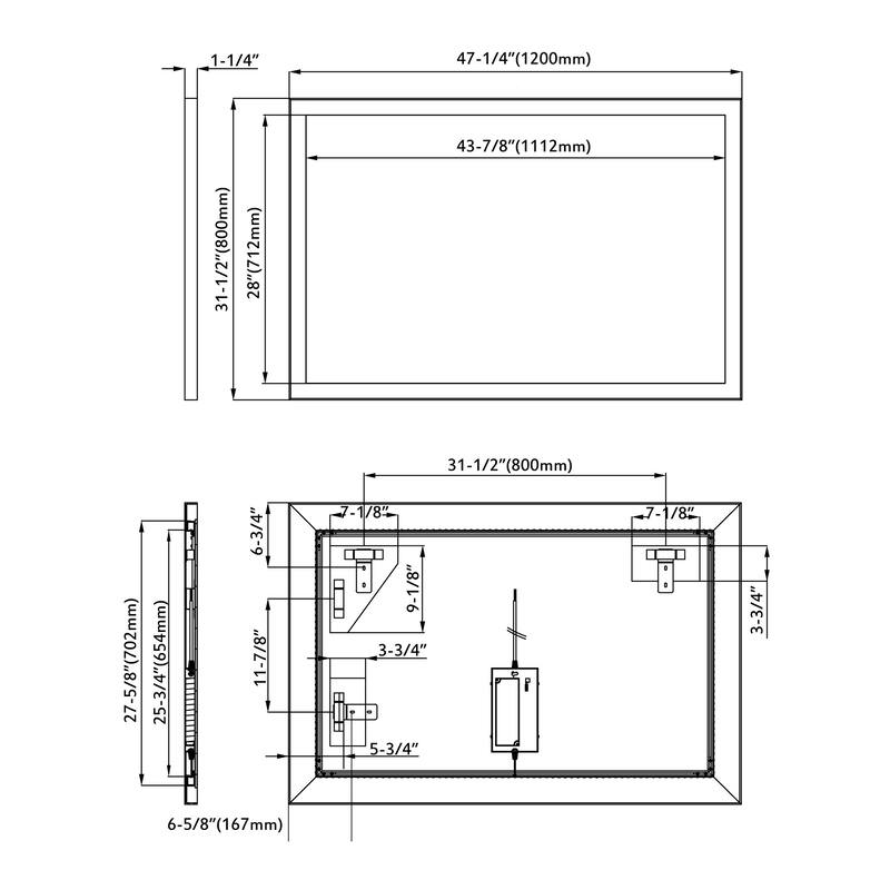 Faulkner LED Mirror - Rectangle 32" High