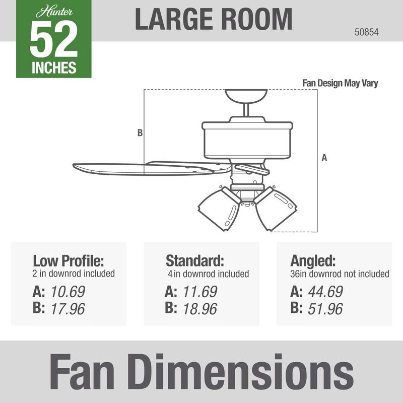 Hunter 52" Whittier Ceiling Fan with LED Light and Pull Chain - Matte White