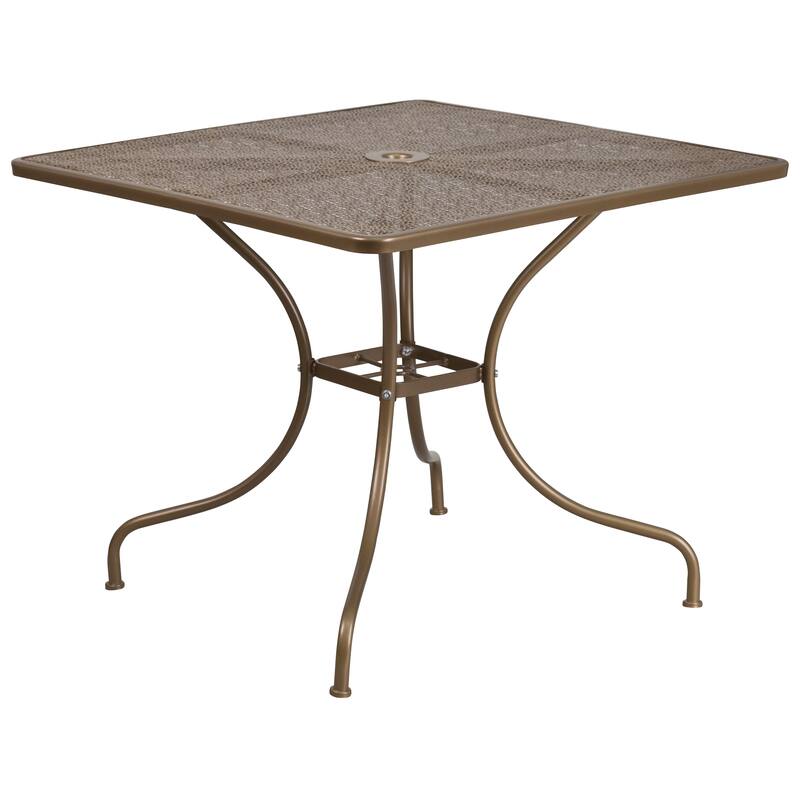 35.5'' Square Indoor-Outdoor Steel Patio Table - 32.5"