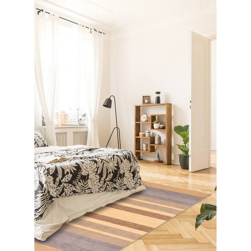 ECARPETGALLERY Hand Loomed Kashkuli Gabbeh Ivory Wool Rug - 5'3 x 7'8