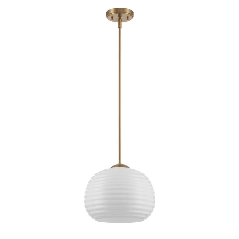 Acroma 1-Light Striped Glass Globe Pendant For Kitchen Island