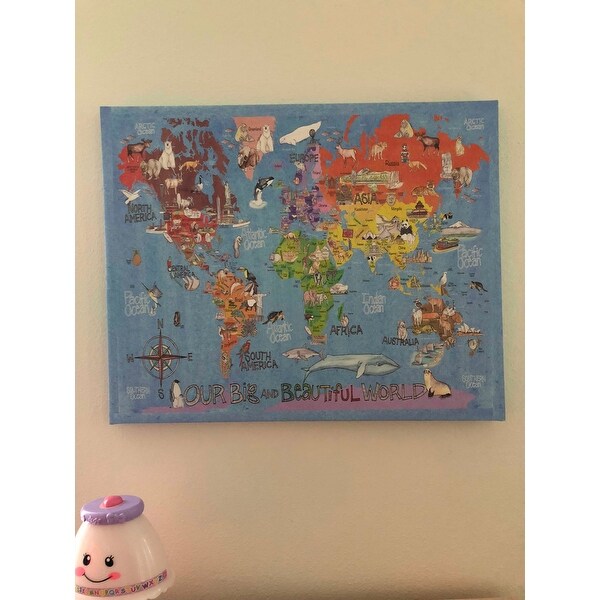 Get Wallpaper Shop Our Big Beautiful World Map Stretched Canvas Wall Art On For Android