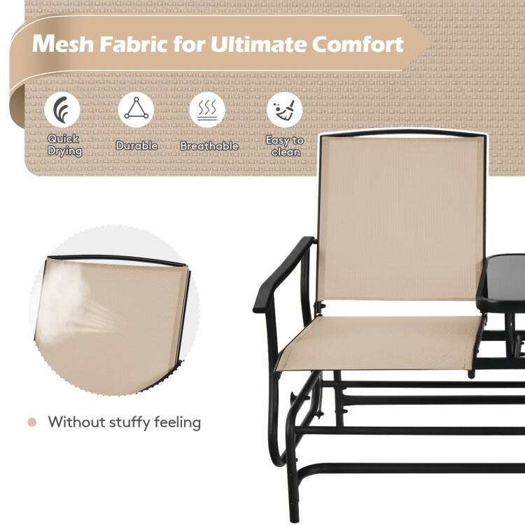 Comfortable 2-Person Loveseat for Patio and Garden - 57" x 28" x 38" (L x W x H)