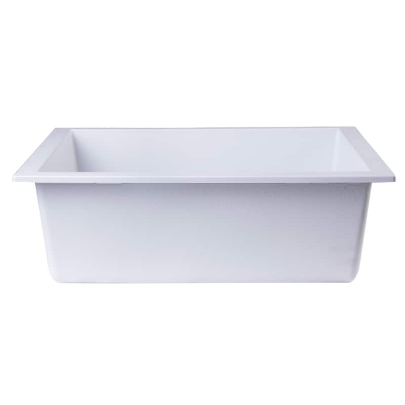 Alfi White Granite Composite 24-inch Undermount Single Bowl Kitchen Sink