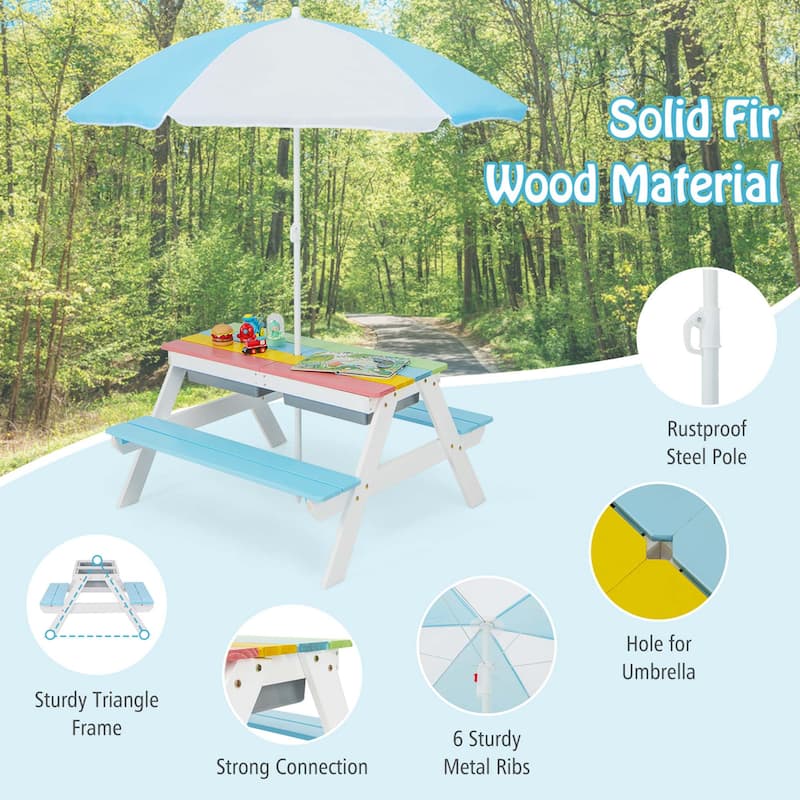Toddler Activity Furniture Set Outdoor Sand & Water Table＆Chair Set