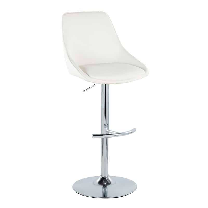 Silver Orchid Alba Adjustable Bar Stool with Rounded T Footrest (Set of 2)