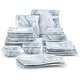 preview thumbnail 27 of 45, MALACASA Flora Wavy Modern Porcelain Dinnerware Set (Service for 6) Blue - 26 Piece
