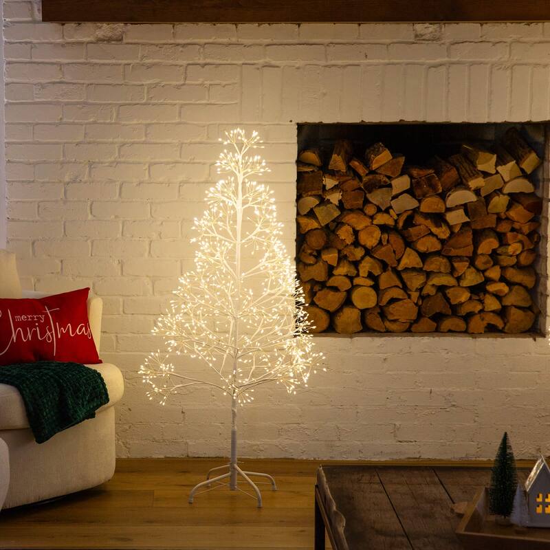 4-ft Pre-Lit Artificial White Starburst Tree with 800 Lights